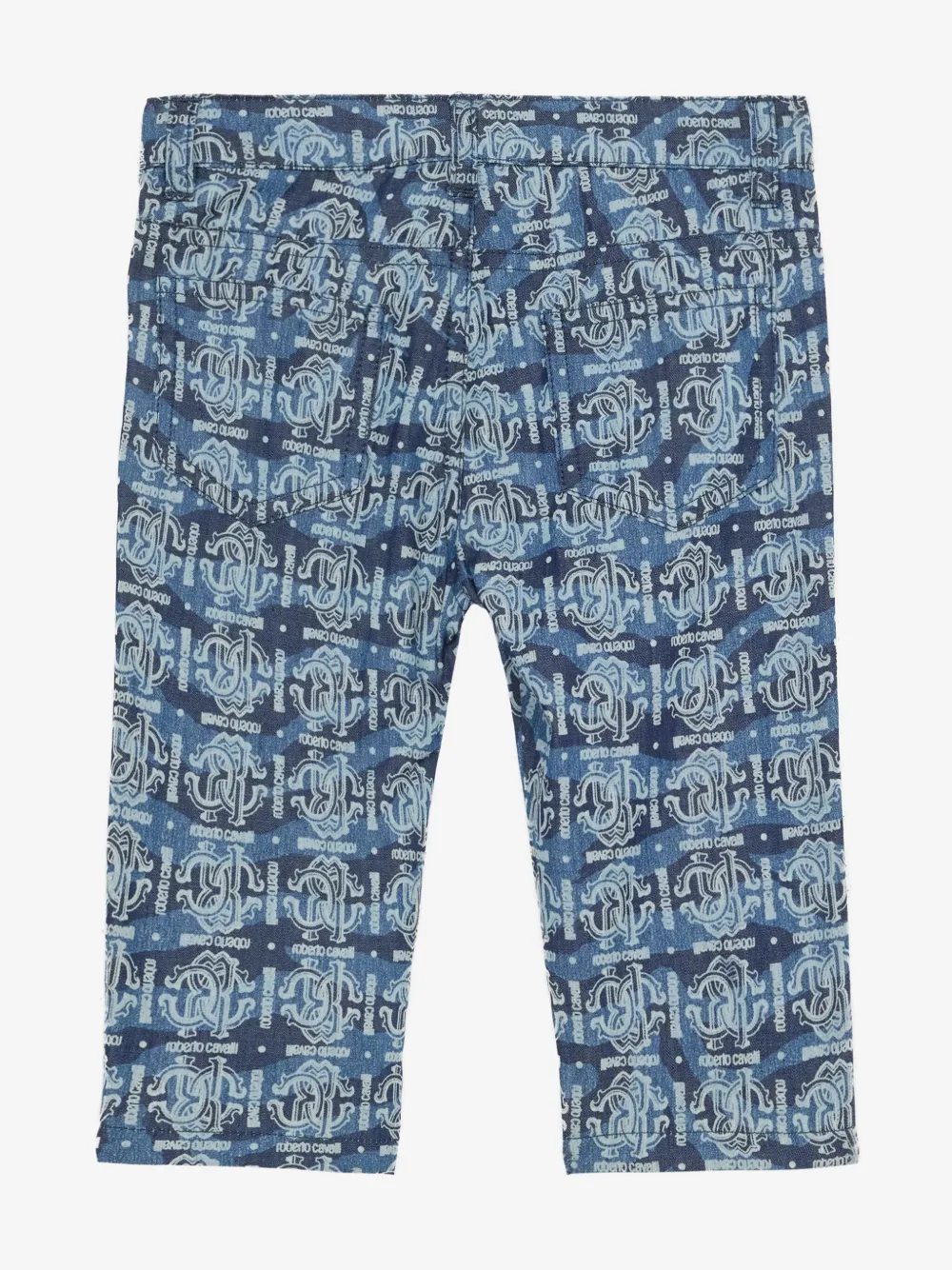 Roberto Cavalli Junior Spijkershorts met monogram - Blauw