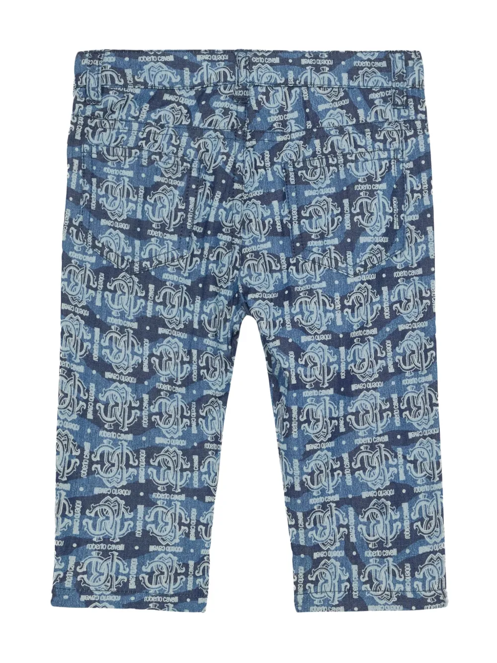 Roberto Cavalli Junior monogram denim shorts | Denim Shorts | Image 2