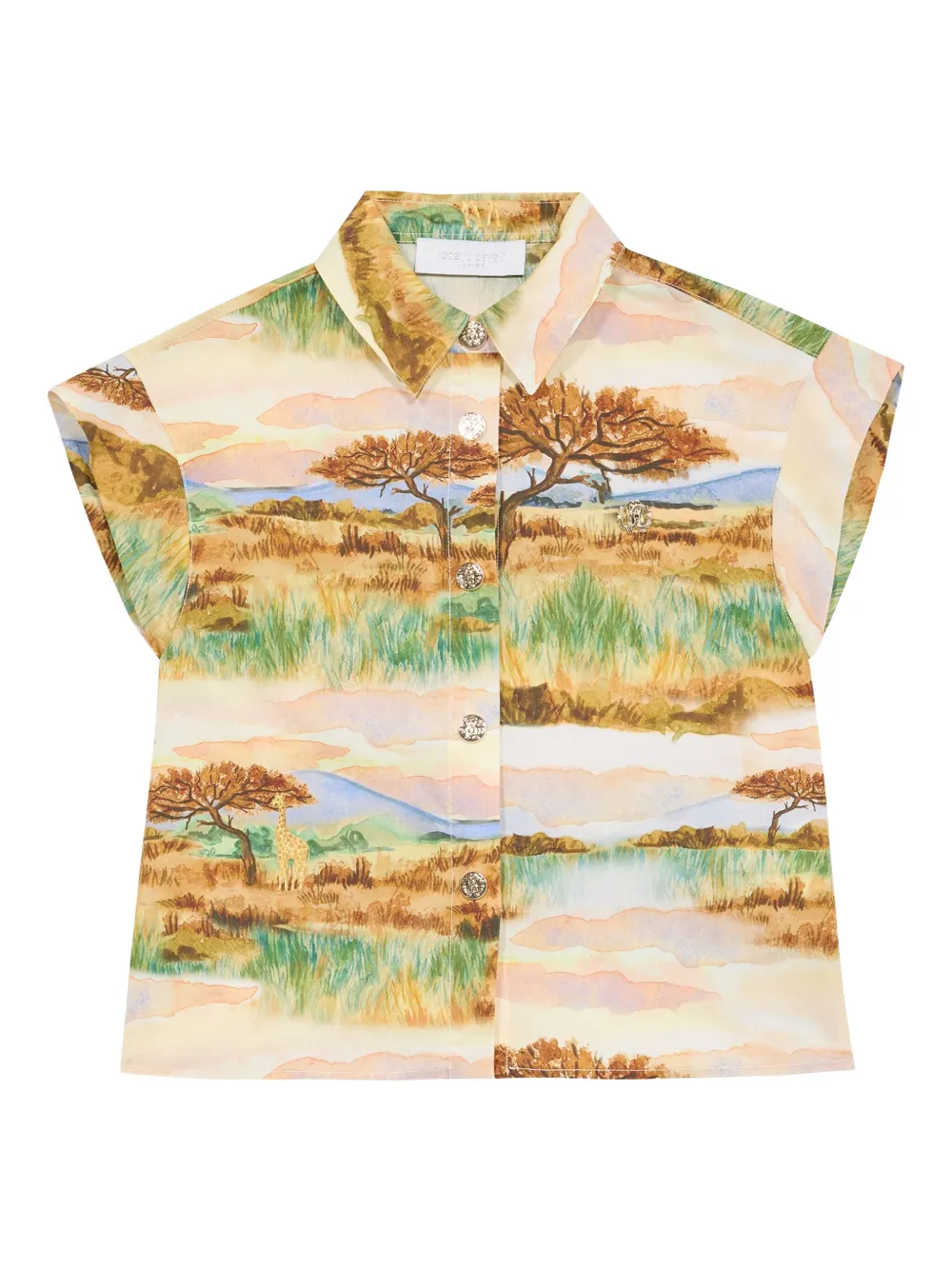 Roberto Cavalli Junior camisa con estampado gráfico | neutro | Image 1