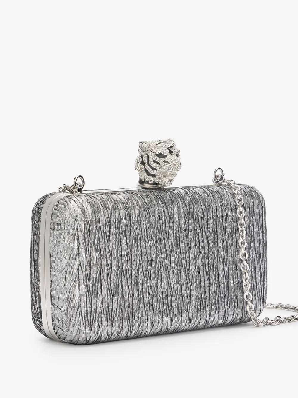 Roberto Cavalli Jewelled Tigers clutch Grijs
