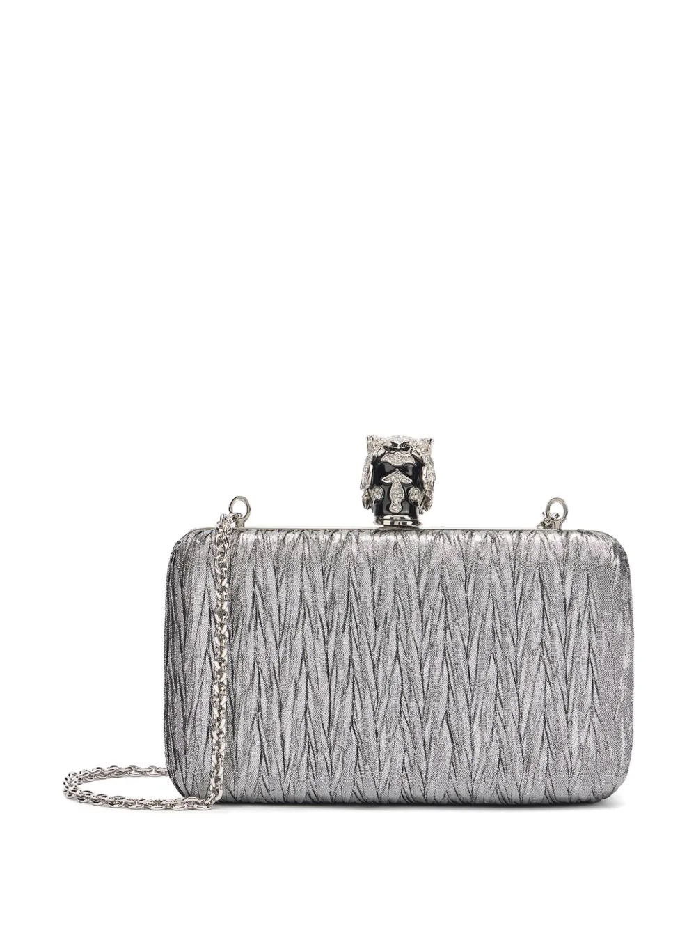  Roberto Cavalli Jewelled Tigers Clutch Bag - Grey 
