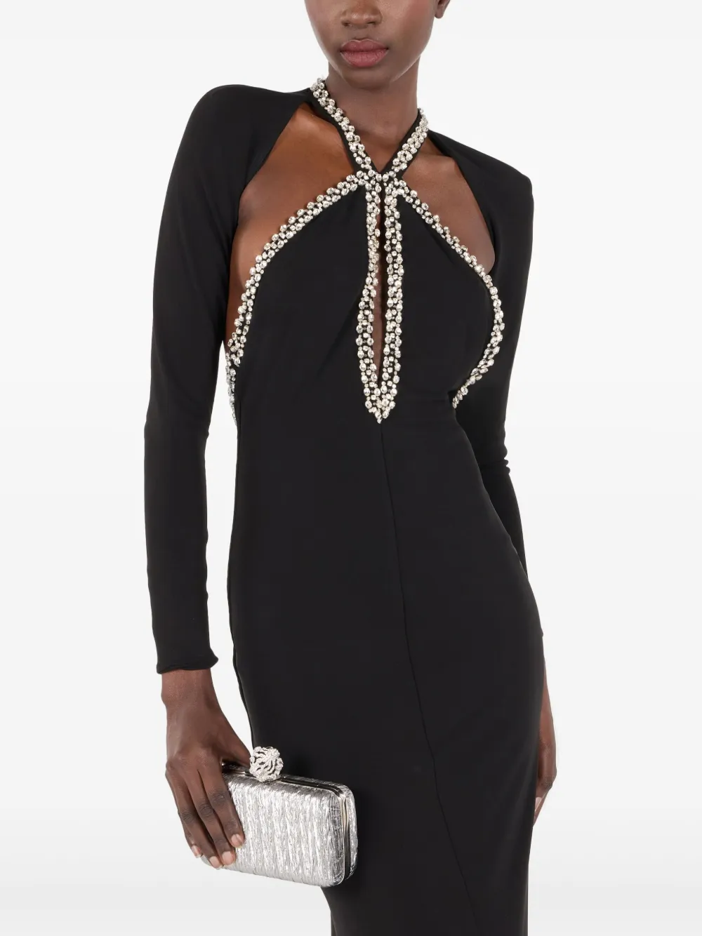 Roberto Cavalli Jewelled Tigers clutch - Grijs
