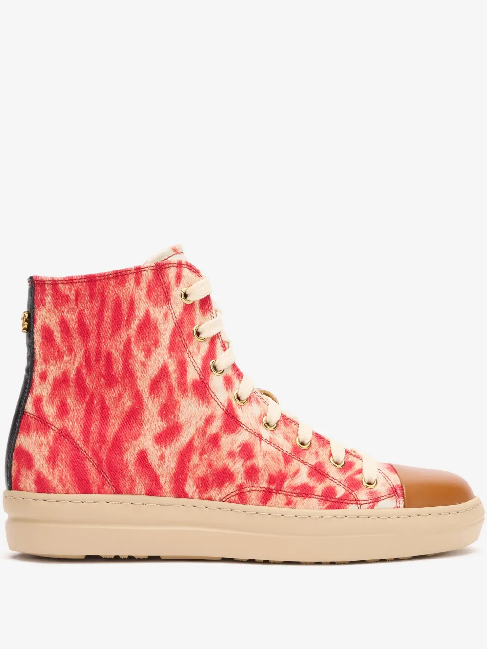 Roberto Cavalli High-top Sneakers With Zebra Print In Red