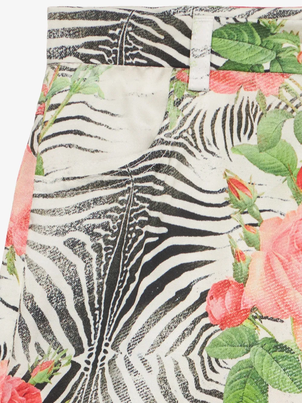 Roberto Cavalli Junior Shorts met grafische print Wit