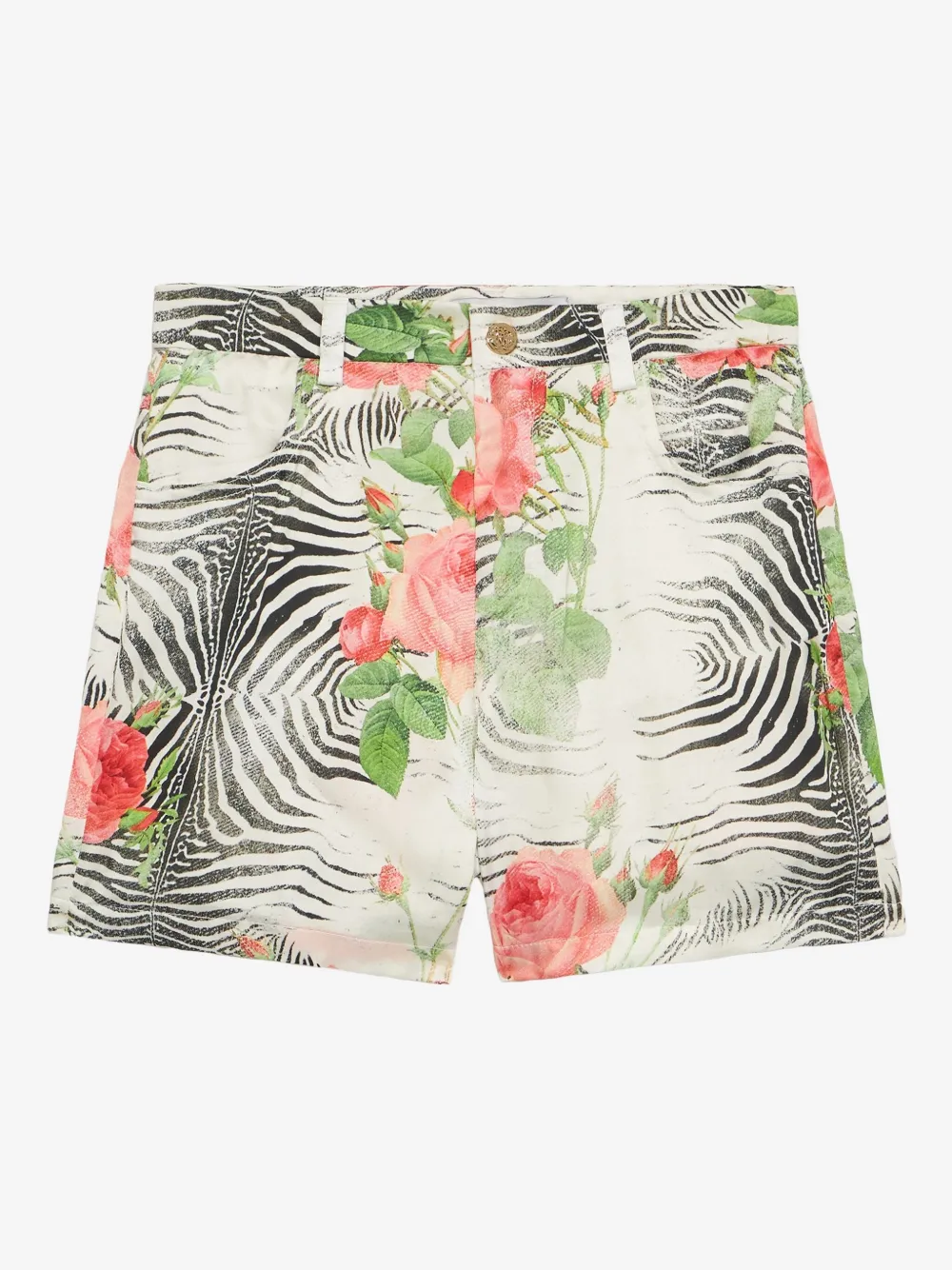 Roberto Cavalli Graphic-print Shorts In White