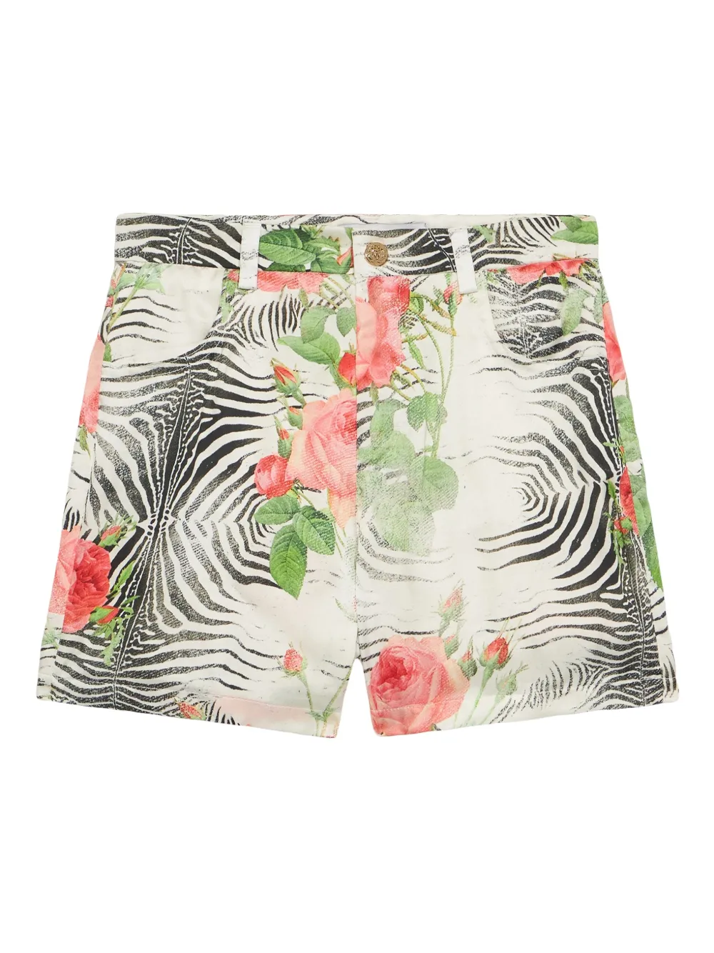 Roberto Cavalli Junior Shorts met grafische print Wit