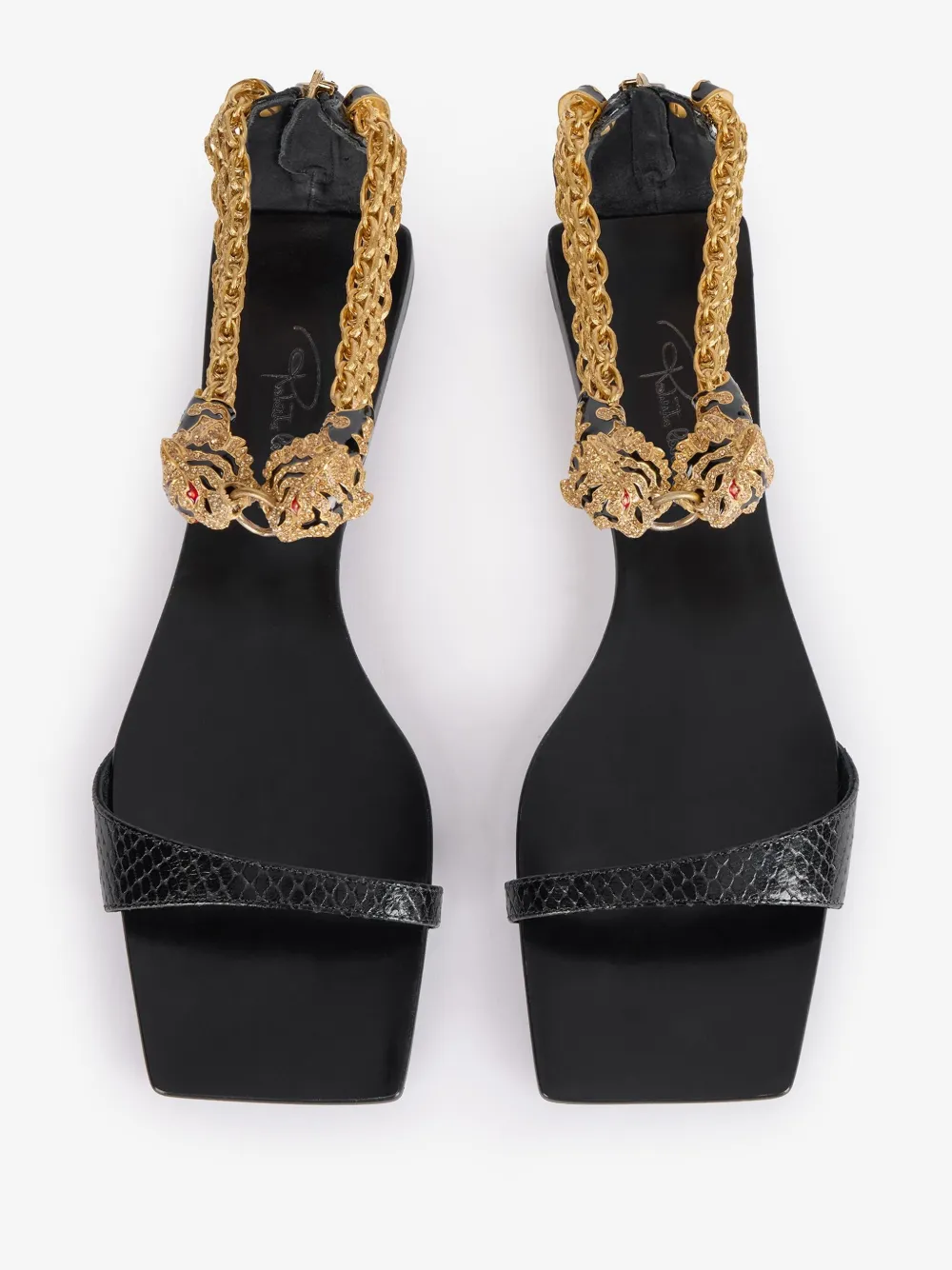 ROBERTO CAVALLI JEWEL TIGERS FLAT SANDALS