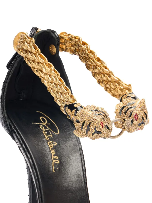 Roberto Cavalli Sandália Jewel Tigers | Preto | FARFETCH BR
