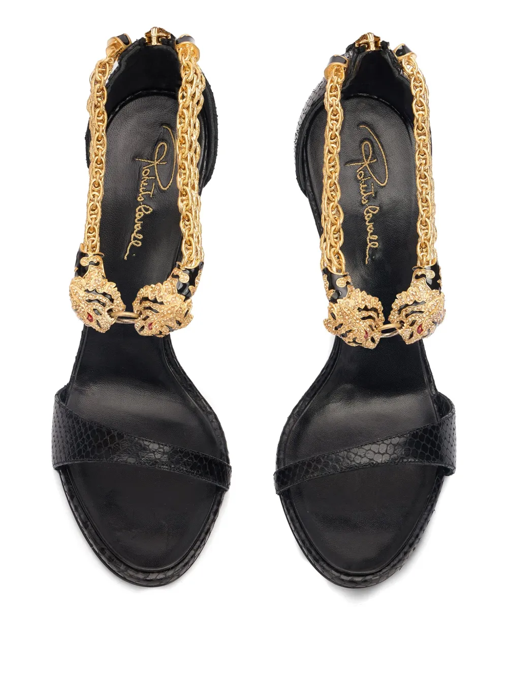 Roberto Cavalli Jewel Tigers sandals Black