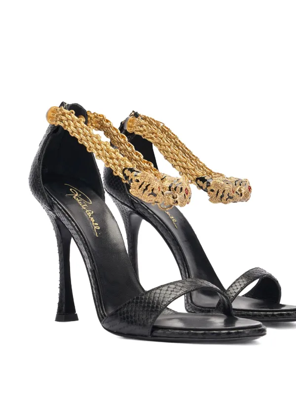 Roberto Cavalli Sandália Jewel Tigers | Preto | FARFETCH BR