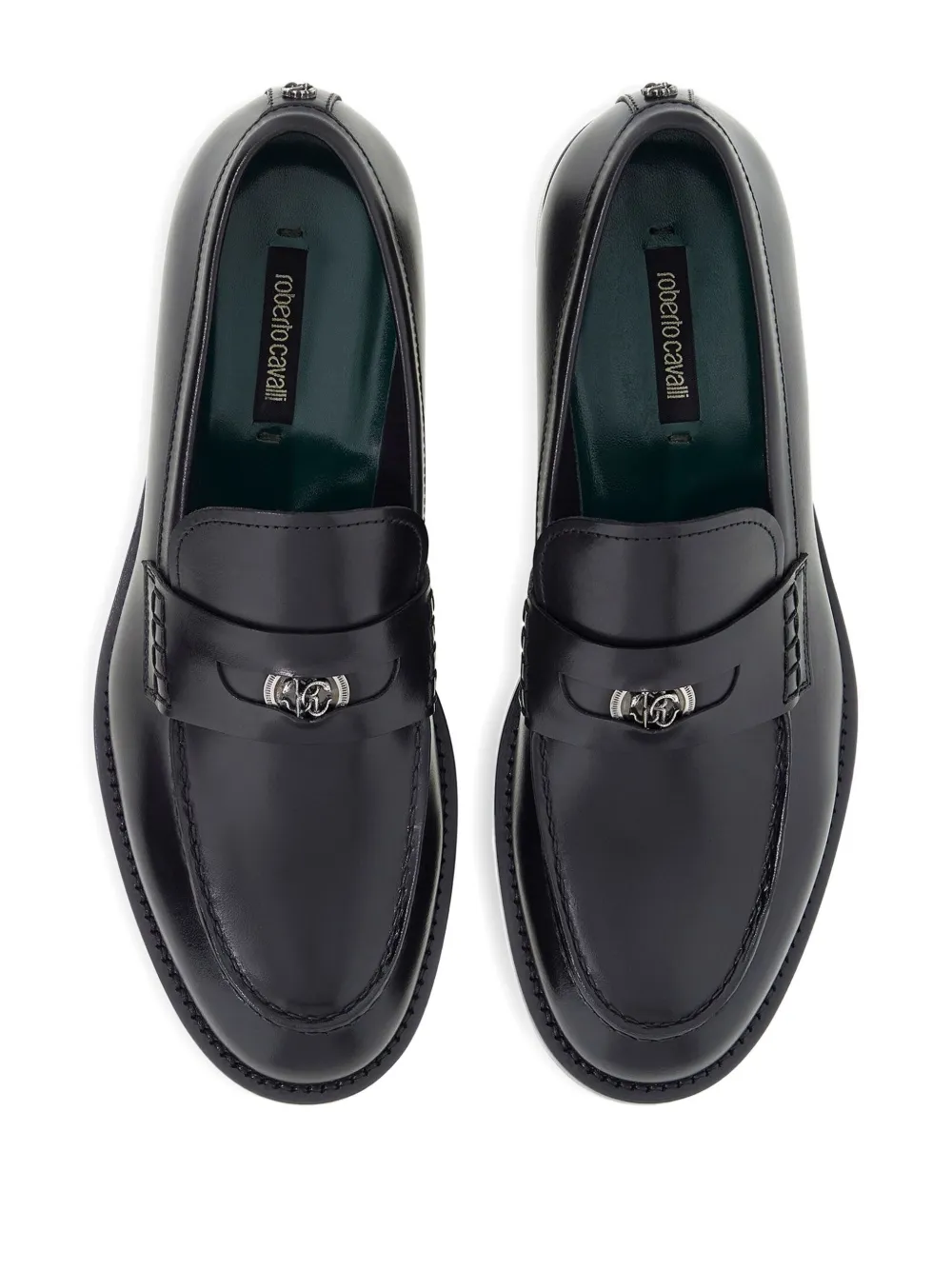 Roberto Cavalli Loafers met logoplakkaat Zwart