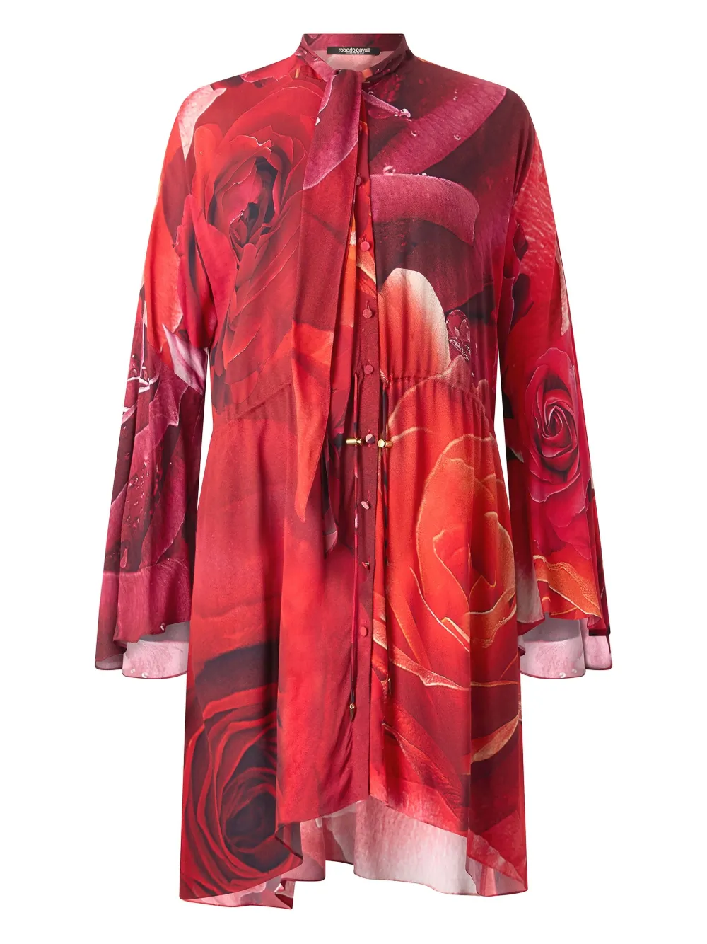 Roberto Cavalli Jurk met rozenprint Rood