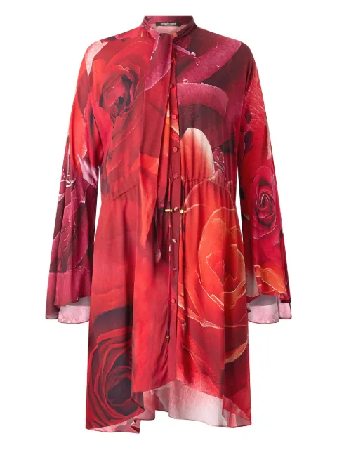 Roberto Cavalli rose-print mini dress UKT140KWN48 - 0