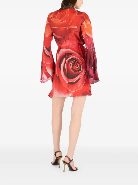 Roberto Cavalli rose-print mini dress UKT140KWN48 - 3