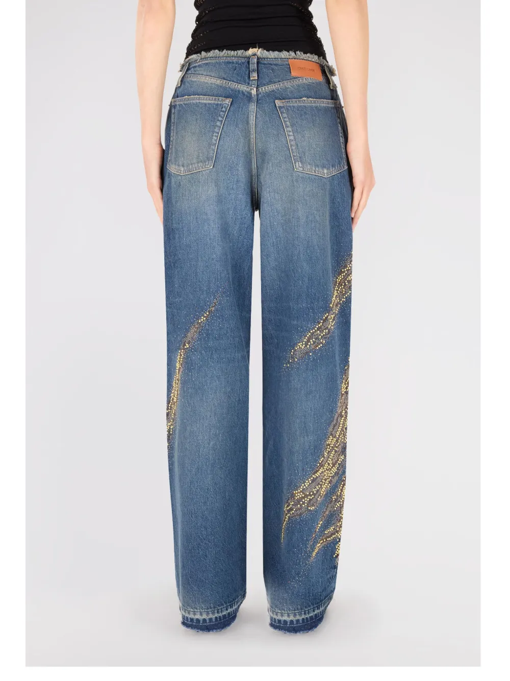 ROBERTO CAVALLI DISTRESSED WIDE-LEG JEANS