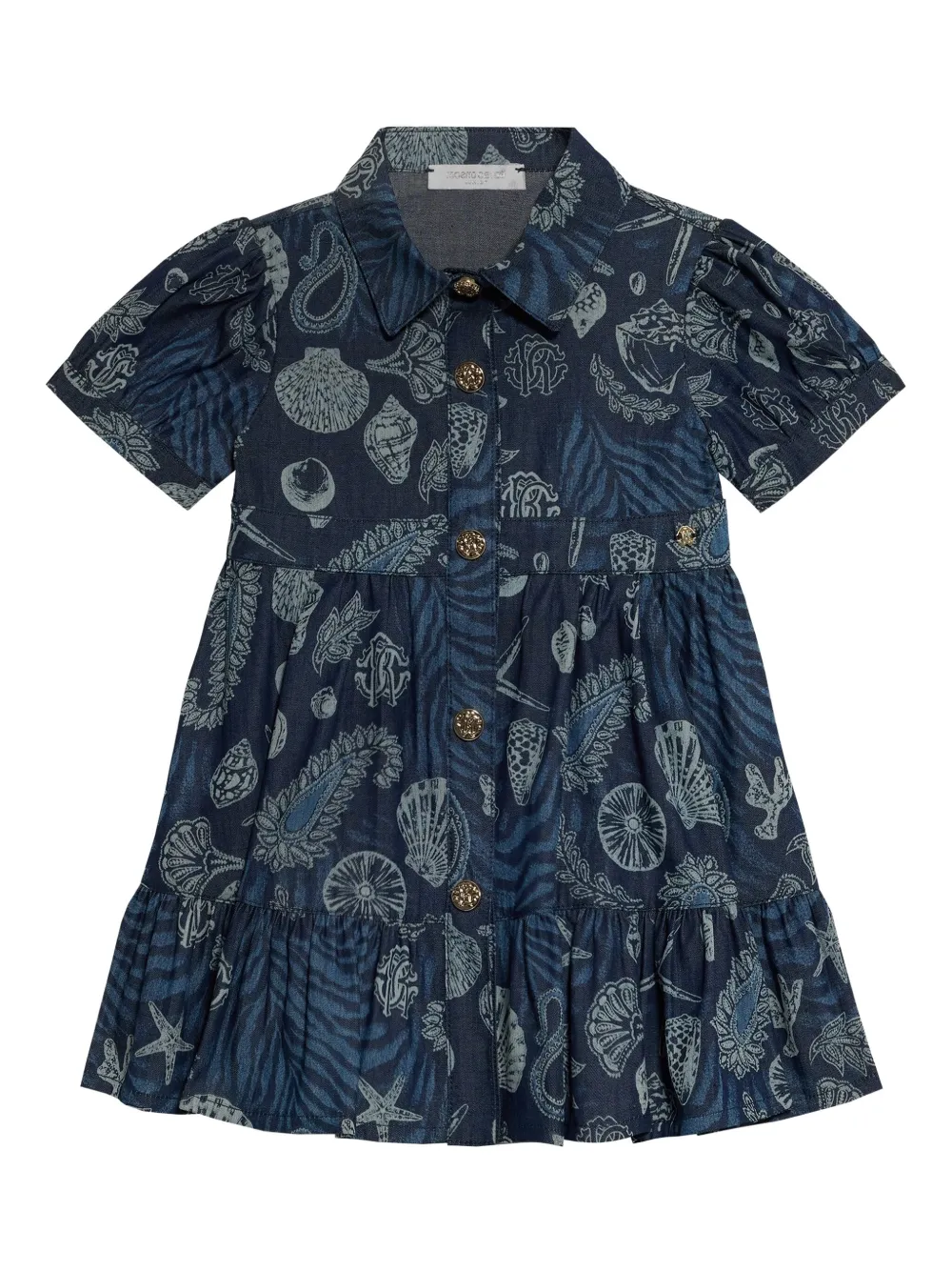 Roberto Cavalli Junior Jurk met print Blauw