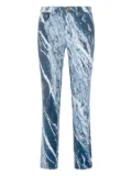 Roberto Cavalli marble-print straight-leg jeans - Blue