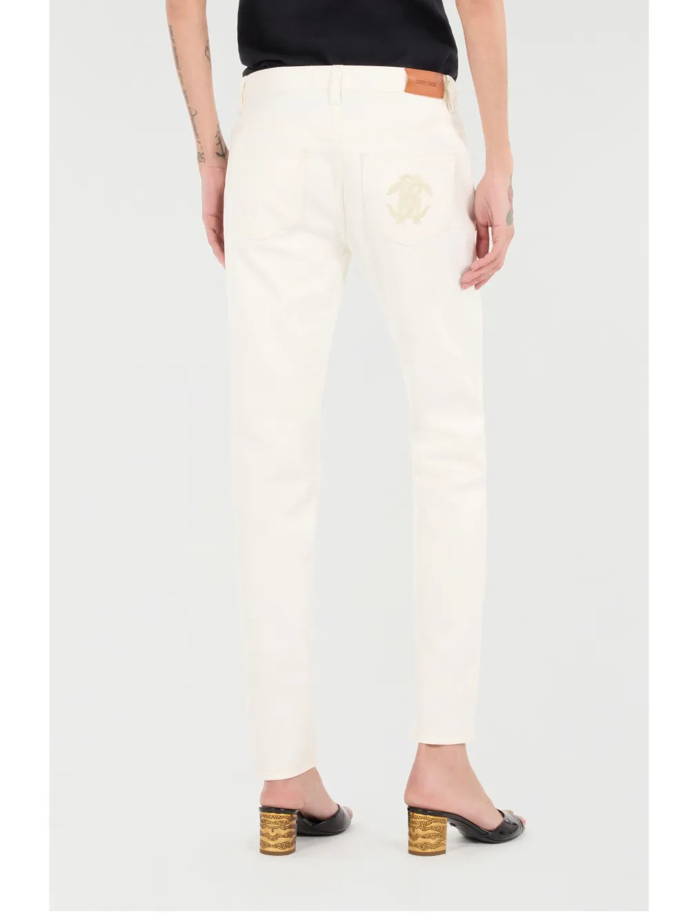 Roberto Cavalli Gerafelde high waist jeans Beige