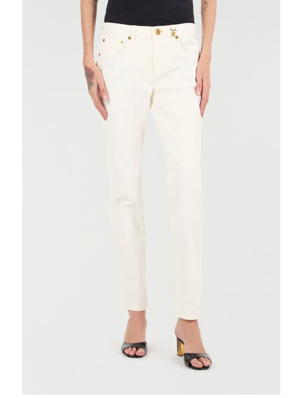 Roberto Cavalli Gerafelde high waist jeans Beige