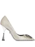 Roberto Cavalli embossed pointed pumps - Grey