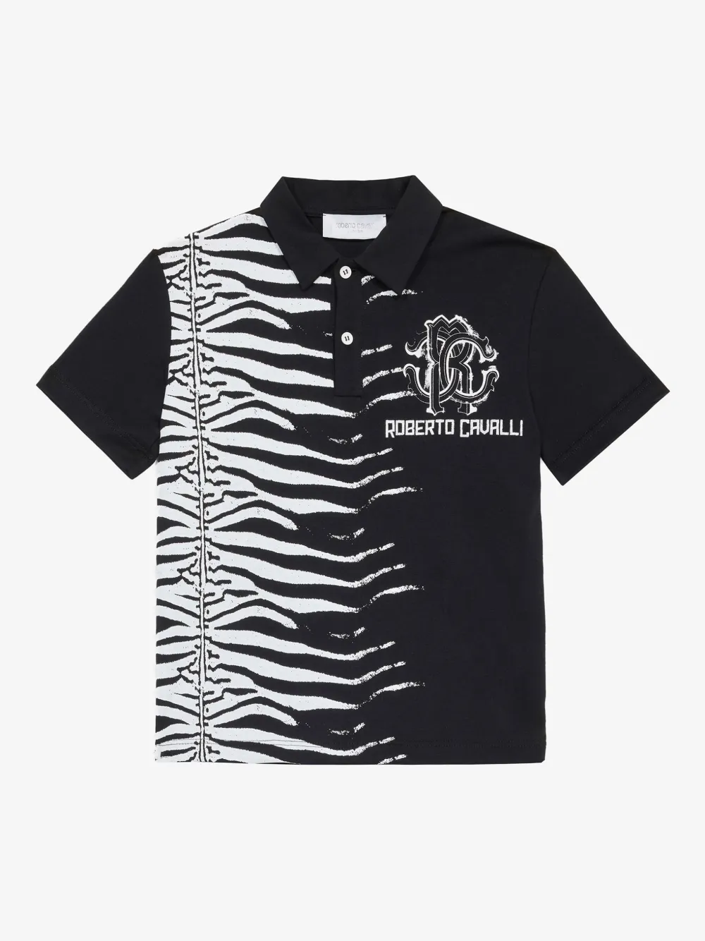Roberto Cavalli Cotton Polo Shirt In Black