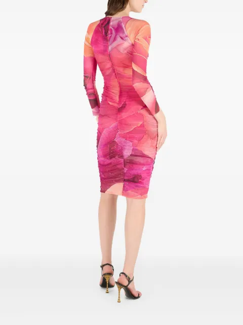 Roberto Cavalli rose-print midi dress UKT1466HN48 - 3