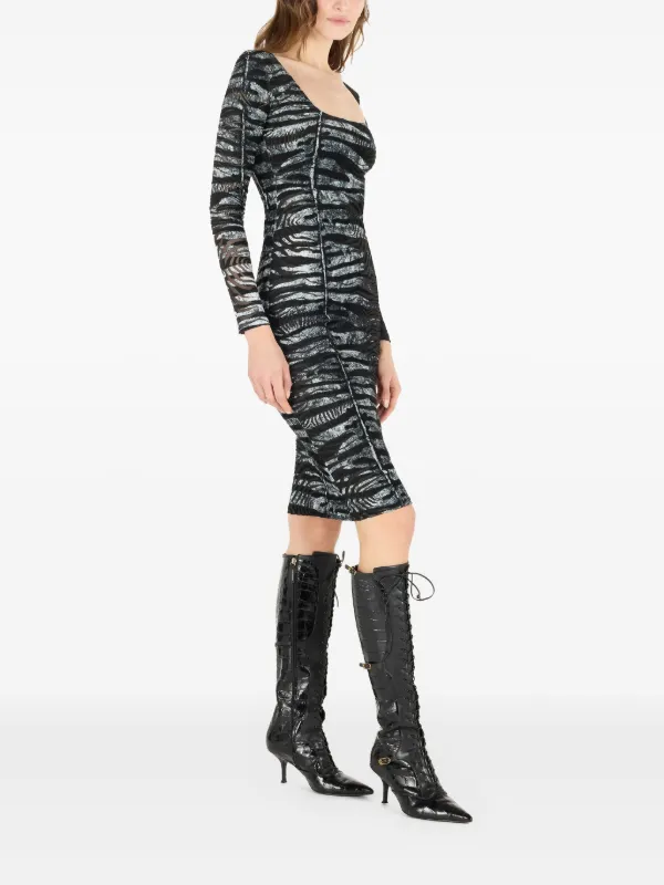Roberto Cavalli ストレッチミニドレス Roberto Cavalli ゼブラプリント ミニドレス | ブラック | FARFETCH JP