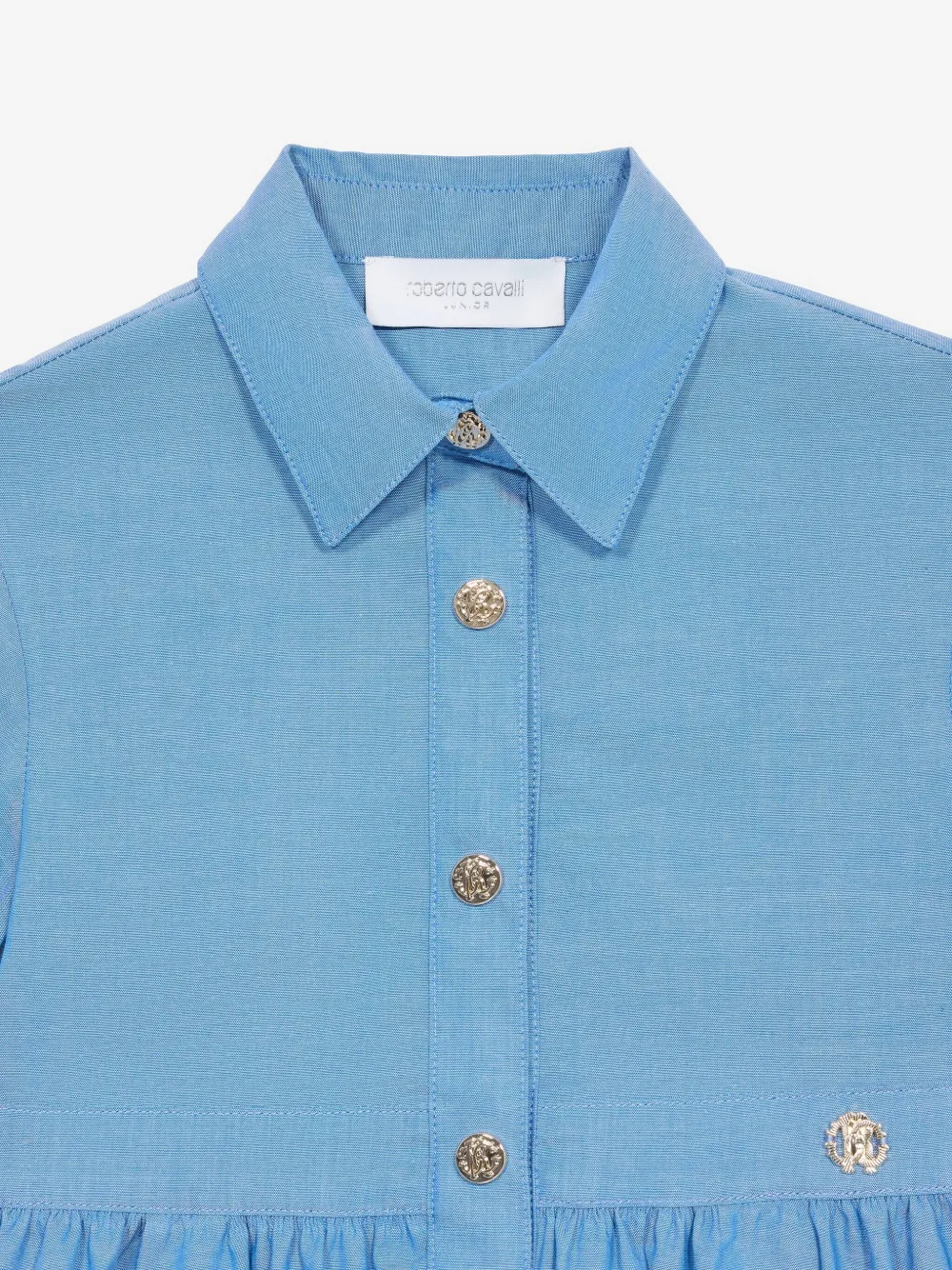 Roberto Cavalli Junior Popeline jurk Blauw