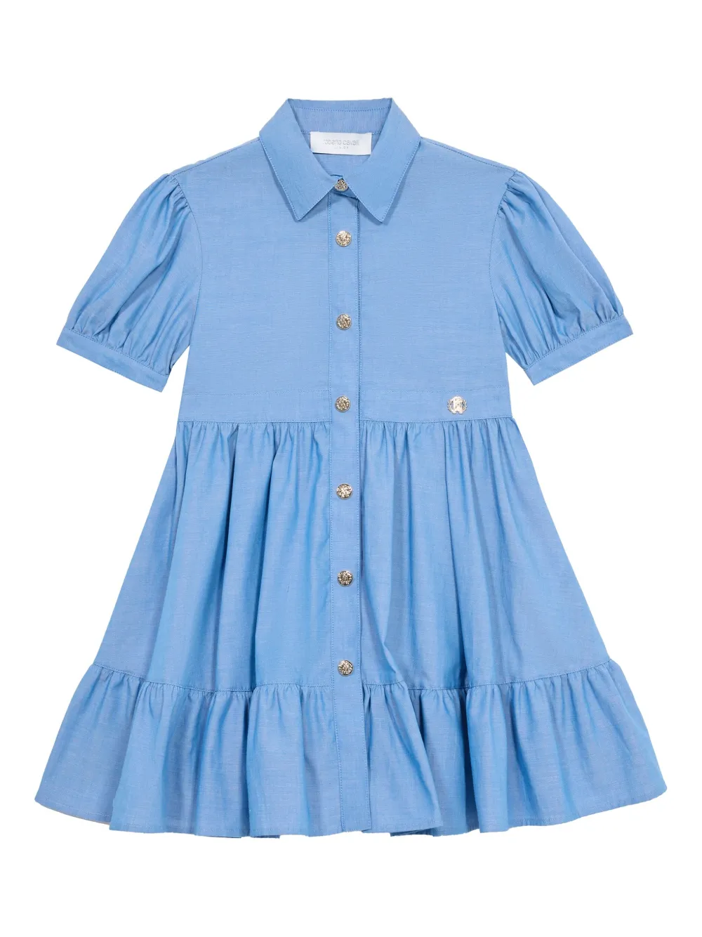 Roberto Cavalli Junior Popeline jurk Blauw