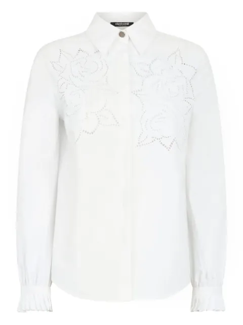 Roberto Cavalli floral-embroidered shirt