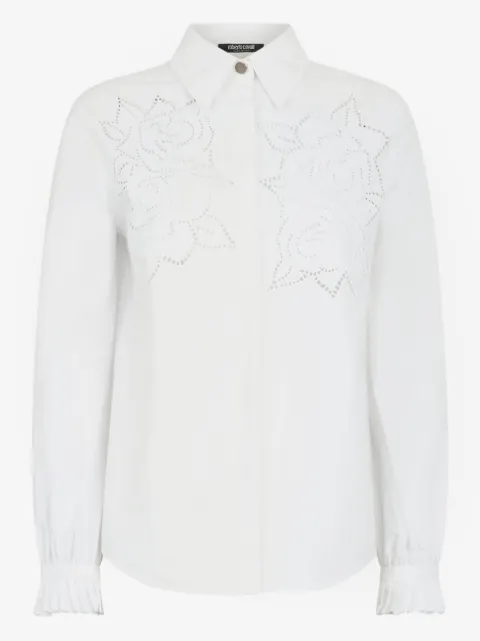 Roberto Cavalli floral-embroidered shirt