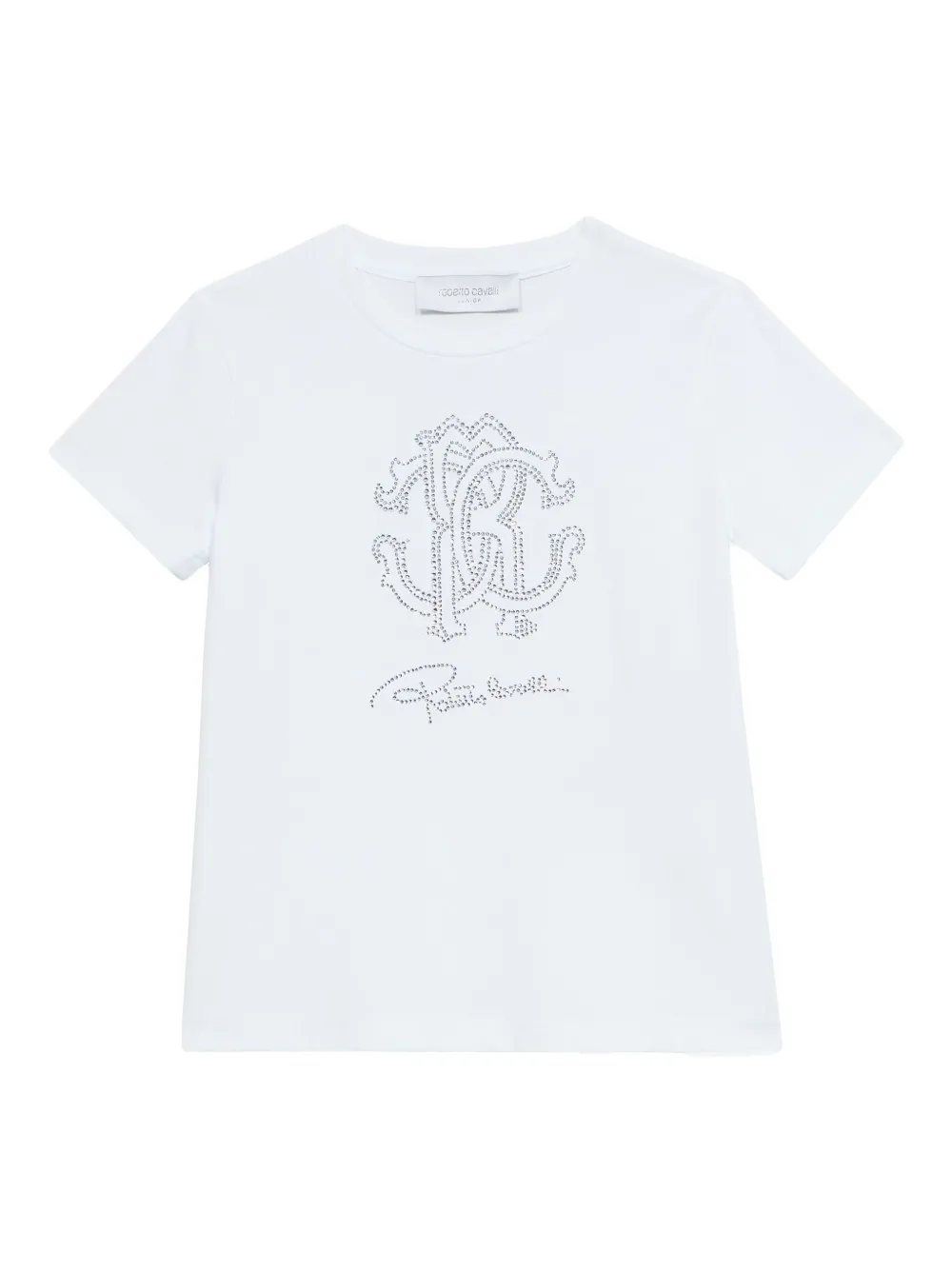 Roberto Cavalli Junior T-shirt met logoprint Wit