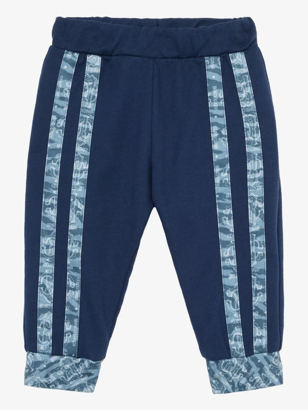 Roberto Cavalli Logo-embroidered Leggings In Blue