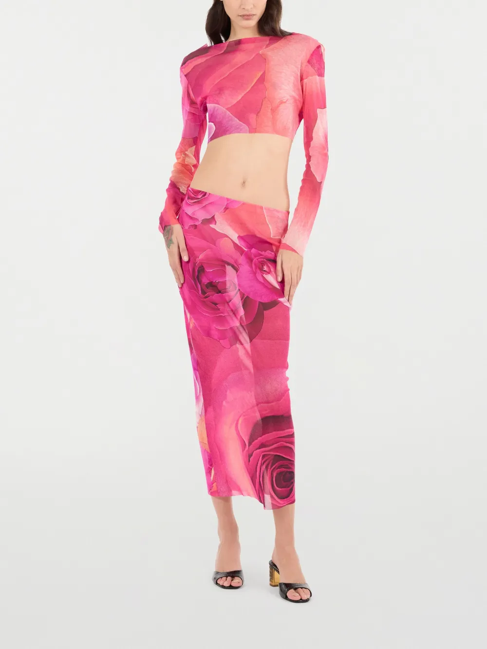 Roberto Cavalli Rok met roosprint Roze