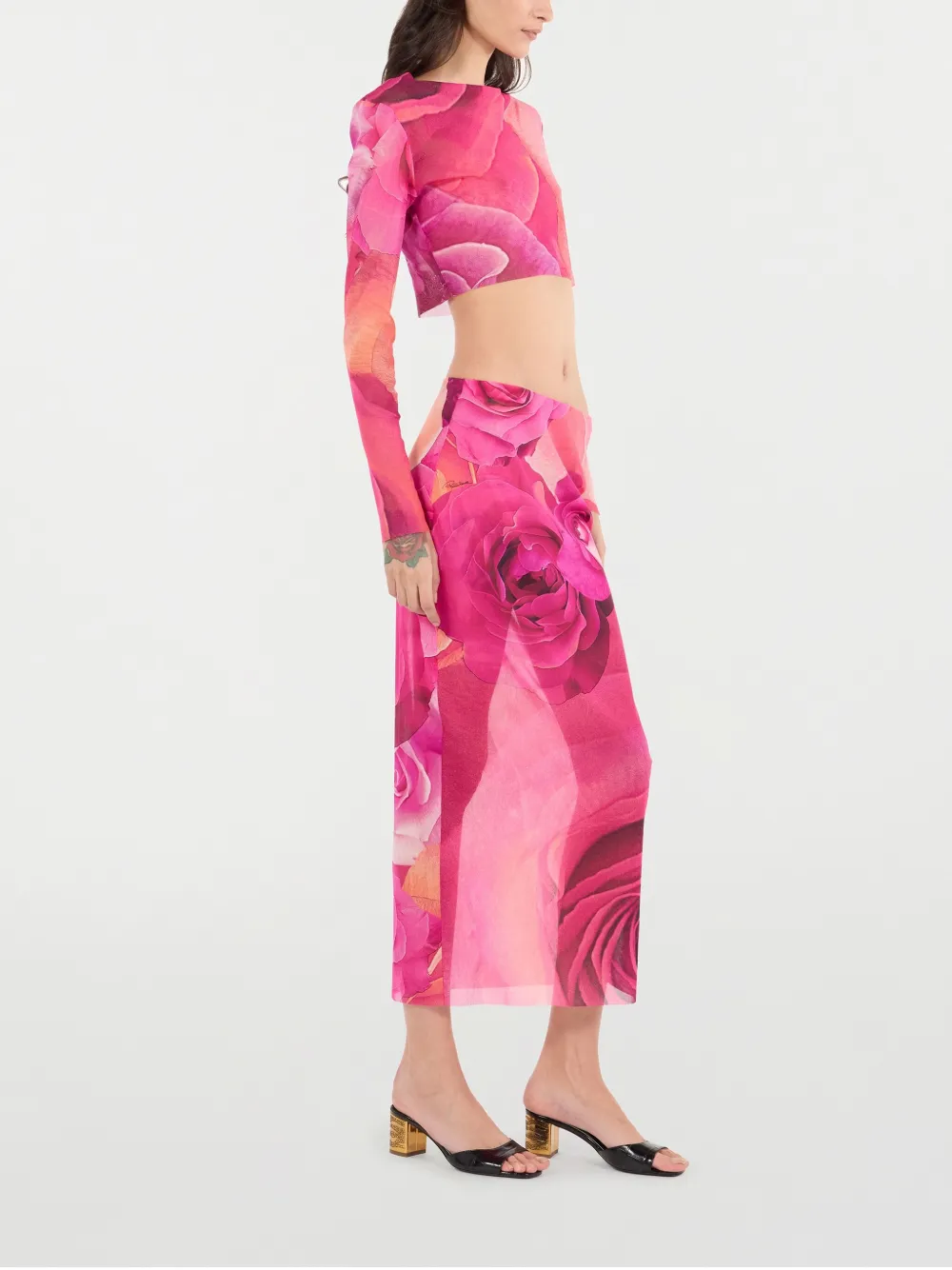 Roberto Cavalli Rok met roosprint Roze