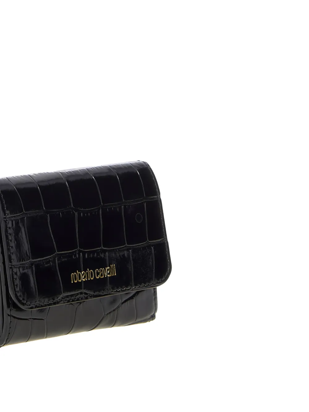 Roberto Cavalli Crocodile-embossed Wallet In Black