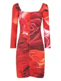 Roberto Cavalli floral-print mini dress - 02000 RED