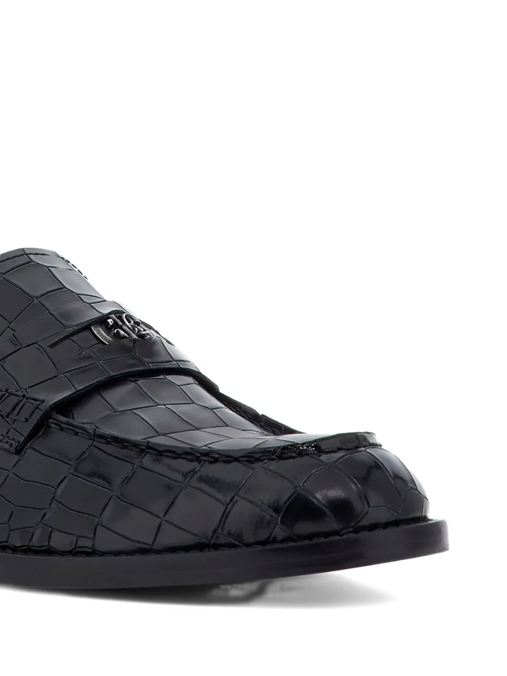 Roberto Cavalli crocodile-embossed loafers Black