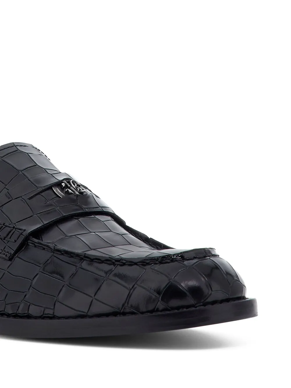 Roberto Cavalli crocodile-embossed loafers Black