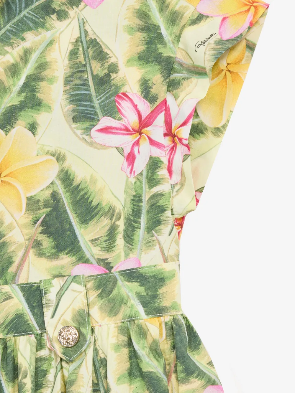 Roberto Cavalli Junior Jurk met bloemenprint Groen