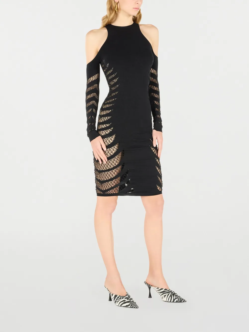Roberto Cavalli Jurk met gerafeld effect Zwart