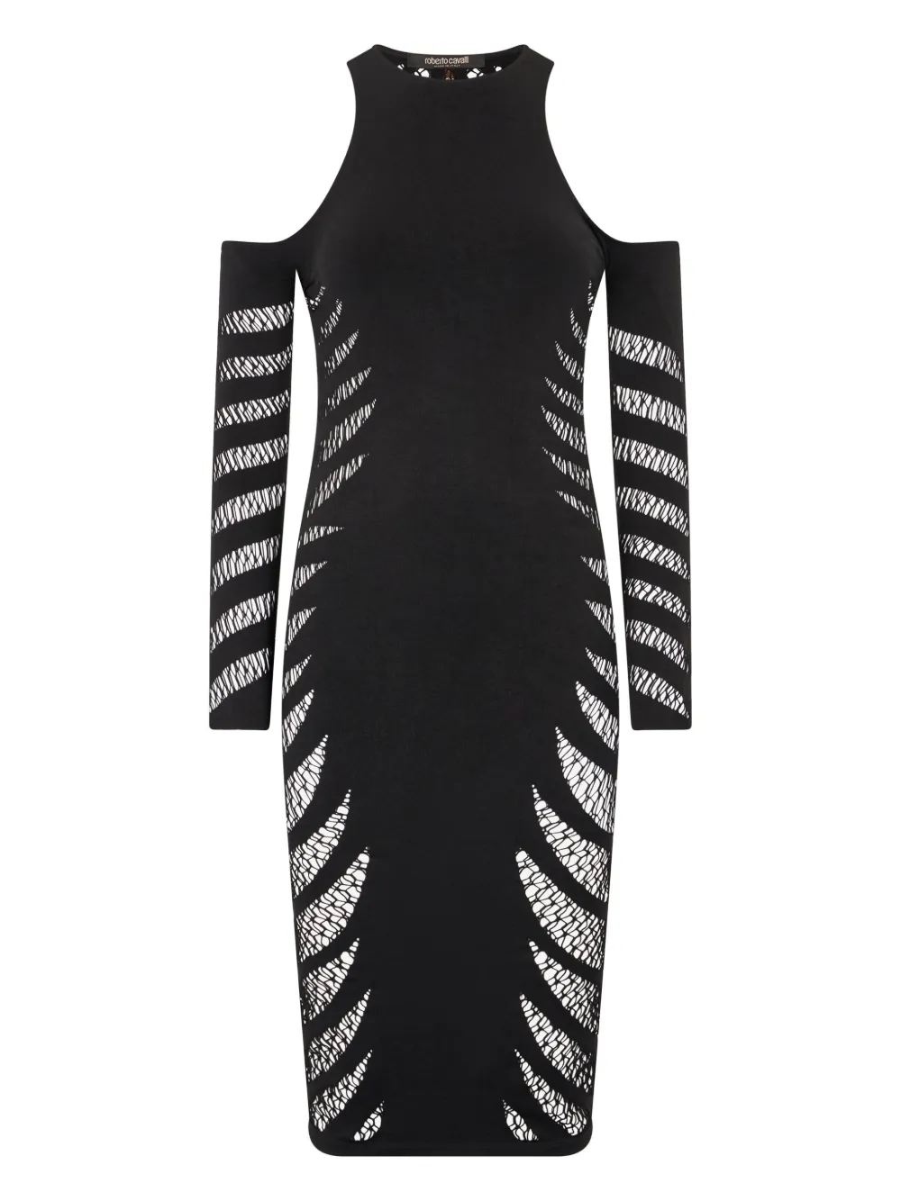 Roberto Cavalli Jurk met gerafeld effect Zwart