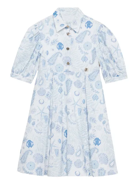 Roberto Cavalli Junior Marine-print dress