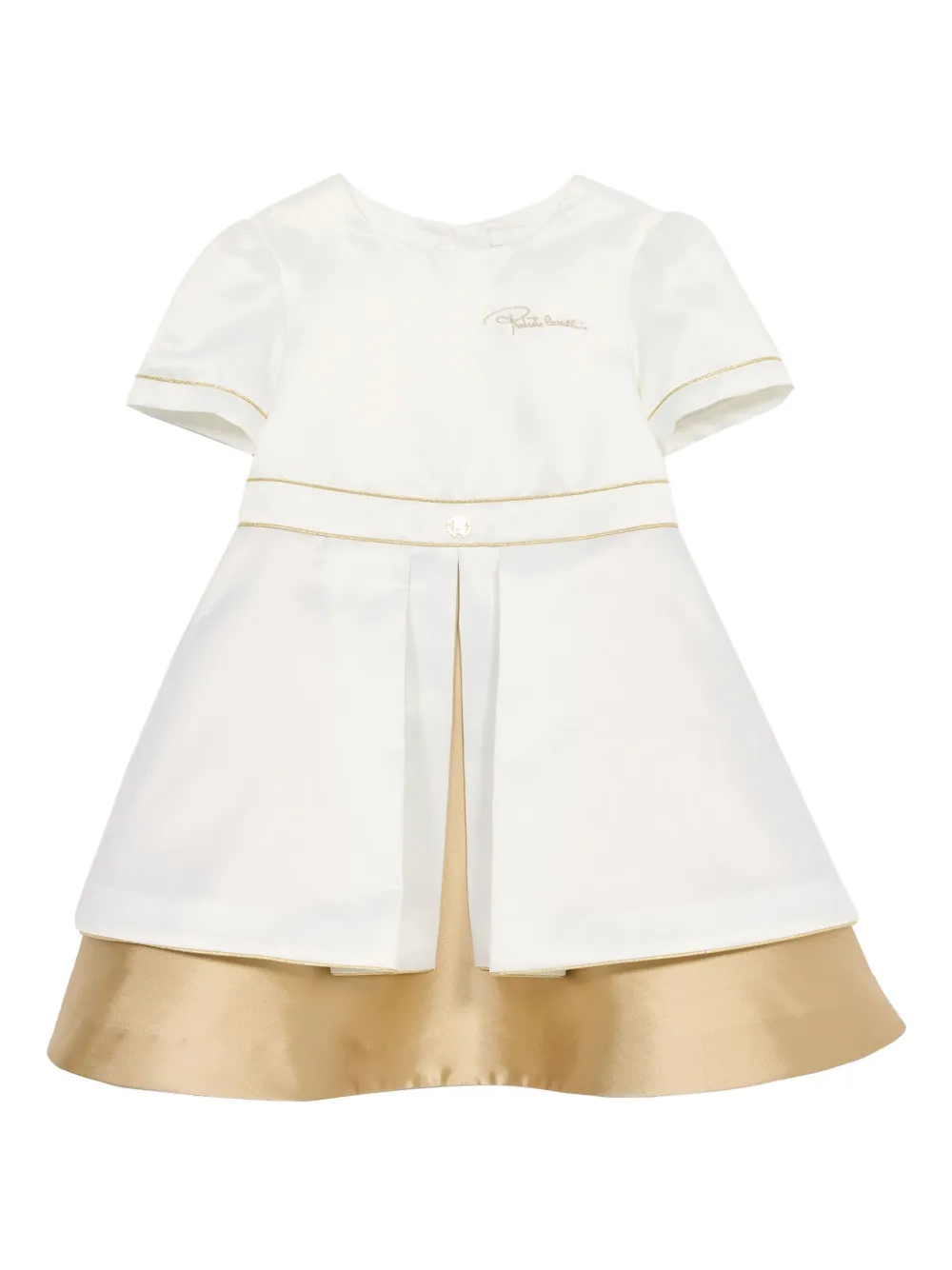 Roberto Cavalli Junior Abito con logo - Bianco