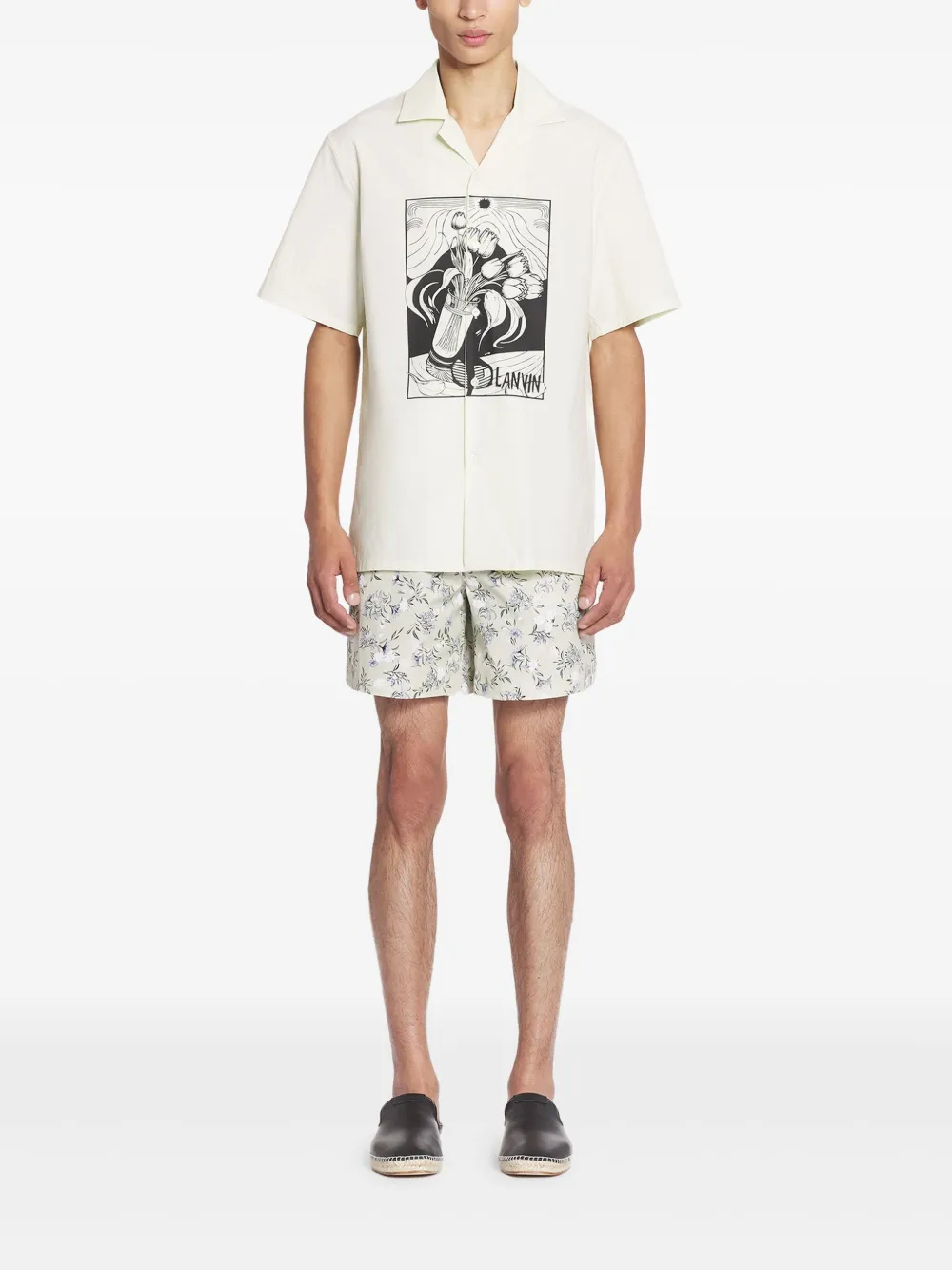 Lanvin Bermuda shorts met bloemenprint Beige