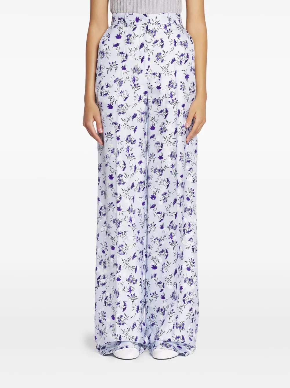 Lanvin Broek met bloemenprint Wit