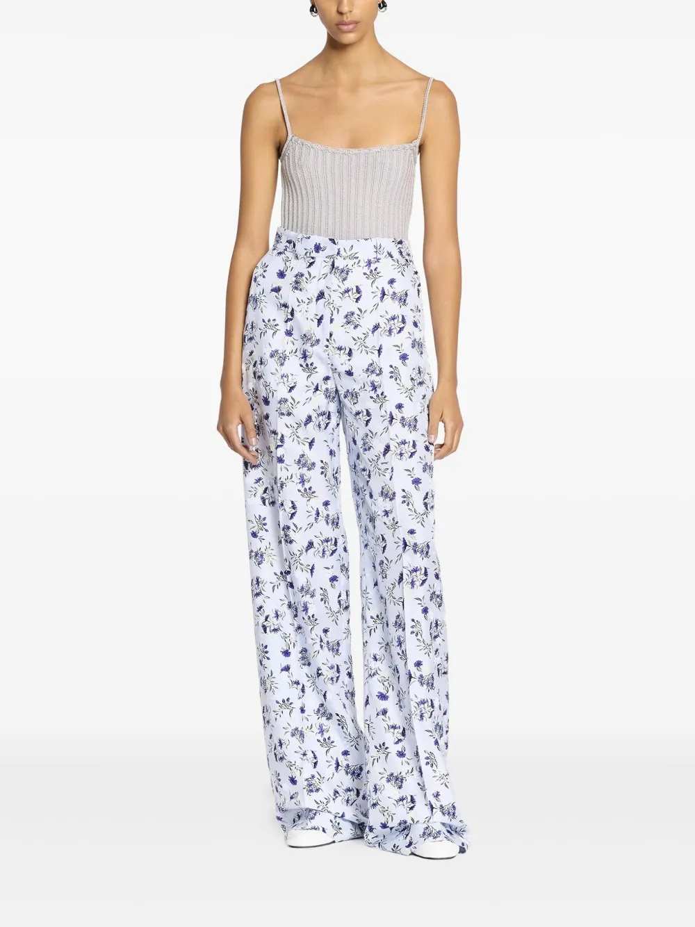Lanvin Broek met bloemenprint Wit