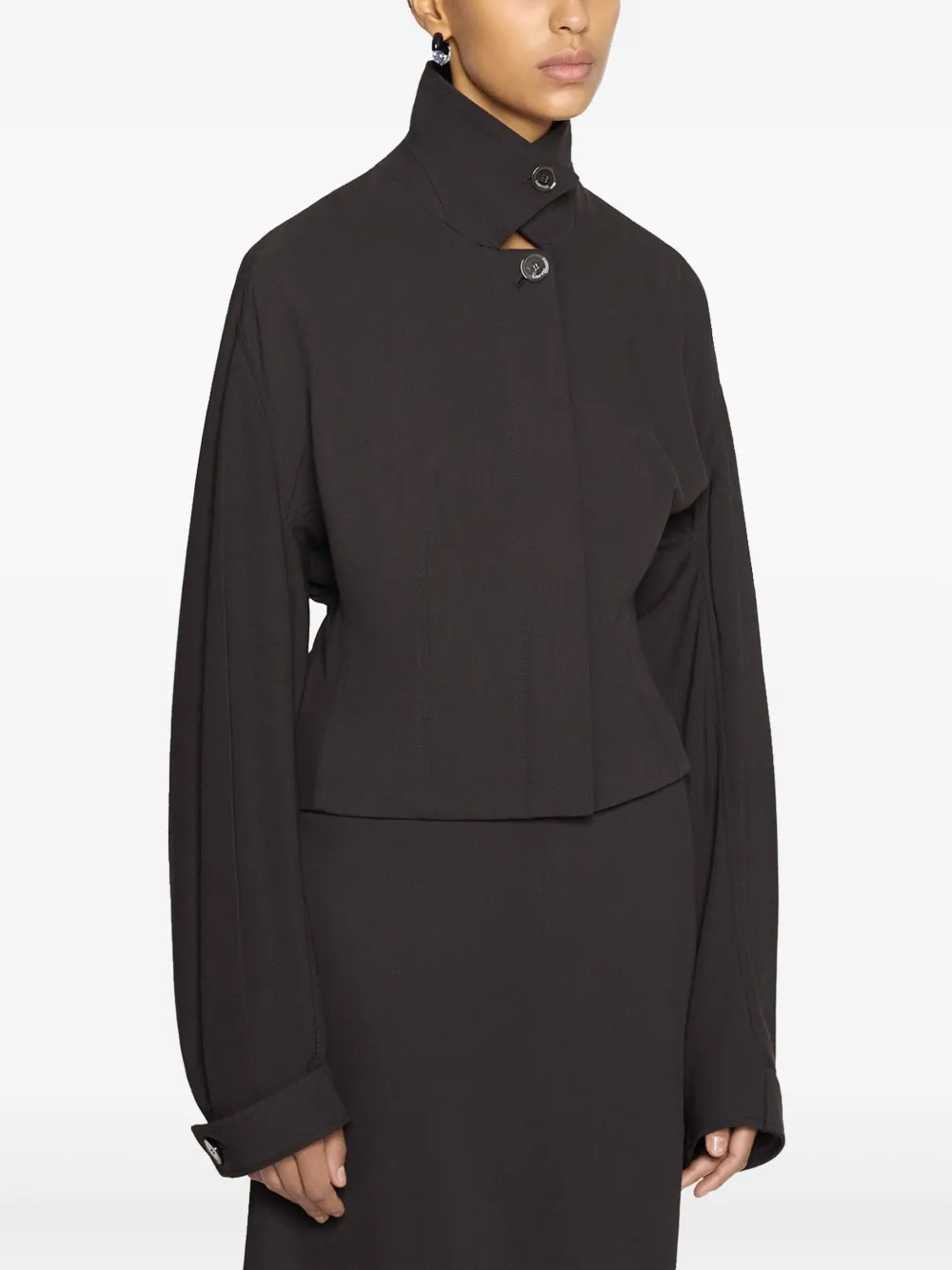 Lanvin Jas met hoge hals Bruin
