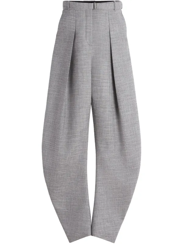 Lanvin Belted Tapered Trousers in Grey