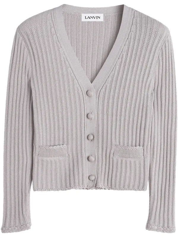 Lanvin V-neck Cardigan in Grey